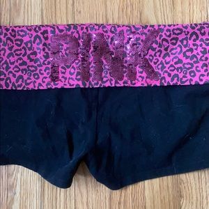 Pink yoga shorts